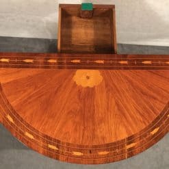 Neoclassical Demi Lune Table- top view with pulled out leg- styylish