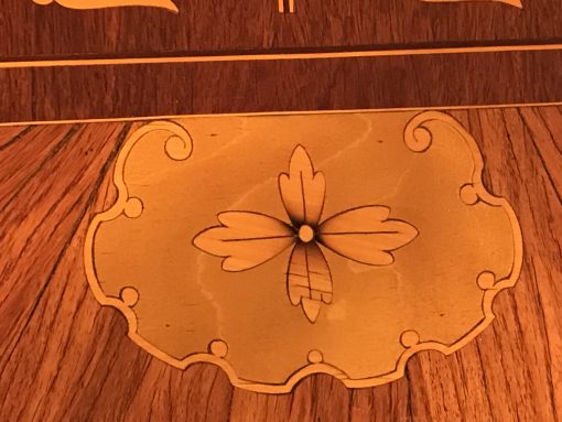 Neoclassical Demi Lune Table- marquetry detail on the top- styylish