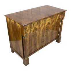 Biedermeier walnut writing chest of drawers- three-quarter view left- Styylish