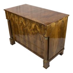 Biedermeier walnut writing chest of drawers- three-quarter view right- Styylish