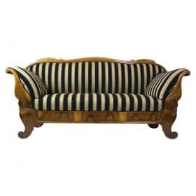 Biedermeier Walnut Sofa, Early 19th Century from Germany