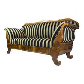 Biedermeier Walnut Sofa, Early 19th Century from Germany