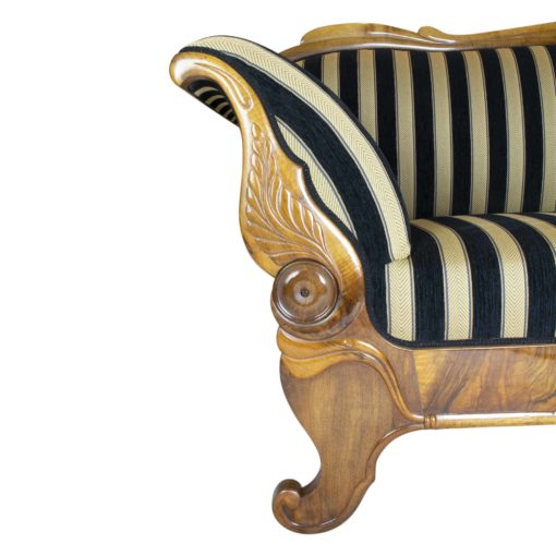 Biedermeier walnut sofa- detail of the armrest- Styylish