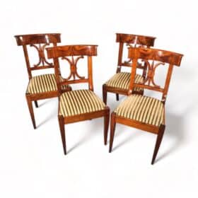 Original Biedermeier Chairs, Set of 4, 1820