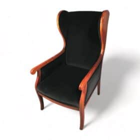 Biedermeier Wingback Chair, Germany 1840-50, Antique