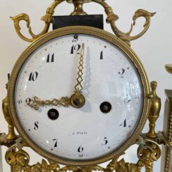 Louis XVI Mantel Clock- view of the white enamel dial- Styylish