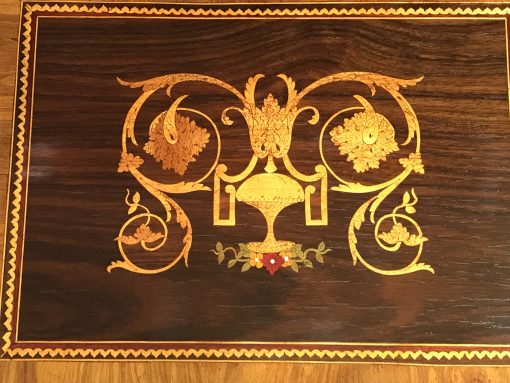 Neoclassical Secretary Desk- gold marquetry detail- Styylish