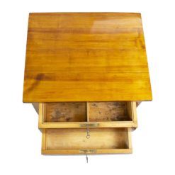 Biedermeier CherryWood Side Table- top view with 2 open drawers- Styylish