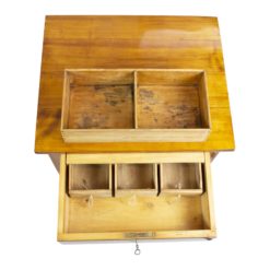 Biedermeier CherryWood Side Table- top view with open drawer- Styylish