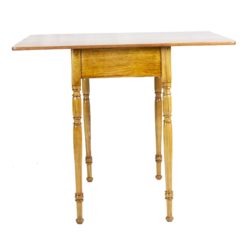 19th Century Ash Wood Game Table- side view of the table with unfolded top- Styylish