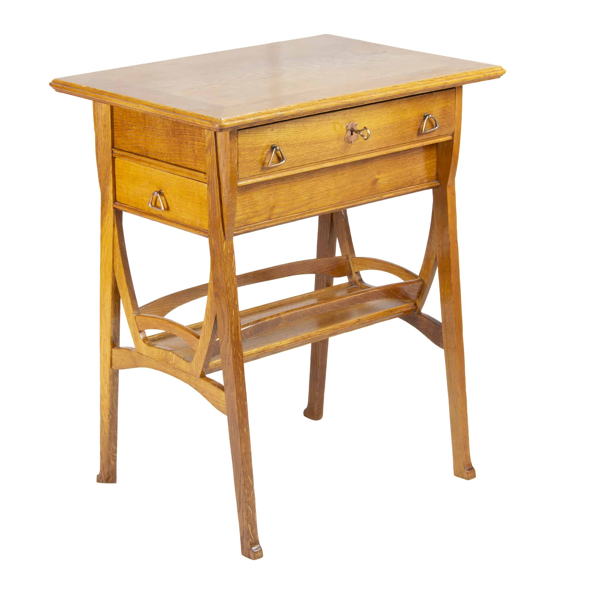 Table à coudre Art Nouveau Oakwood - Élégante