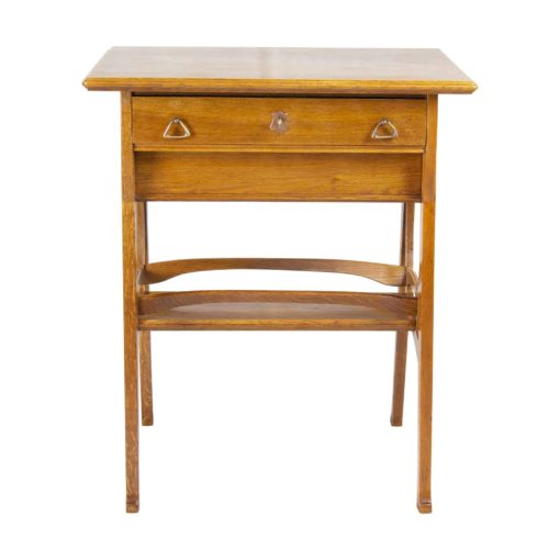 Art Nouveau Oakwood Sewing Table- front view- Styylish