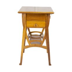 Art Nouveau Oakwood Sewing Table- side view- Styylish