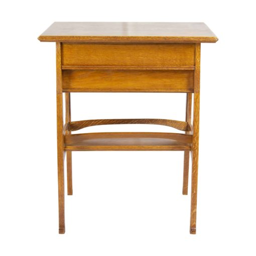 Art Nouveau Oakwood Sewing Table- back view- Styylish