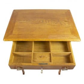 Art Nouveau Oakwood Sewing Table, Antique