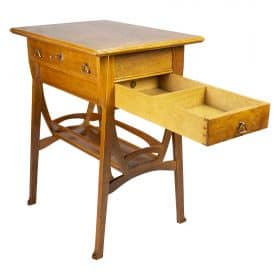Art Nouveau Oakwood Sewing Table, Antique