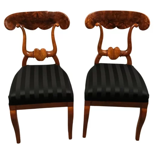 Set of six Biedermeier Chairs- view of two chairs, frontview- Styylish