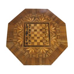 19th Century Biedermeier Marquetry Chess Table- top view- Styylish