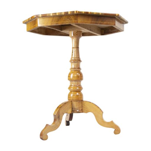 19th Century Biedermeier Marquetry Chess Table- view from below- Styylish