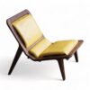 Modern Yellow chair- walnut and yellow leather- Styylish