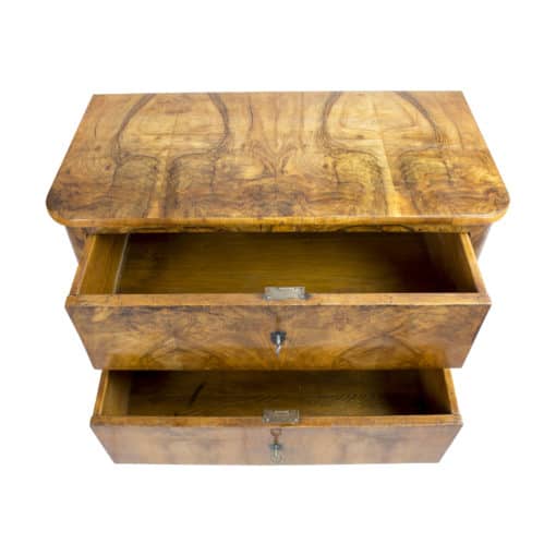 19th century Biedermeier Walnut Chest of Drawers- drawers open , view from above- Styylish