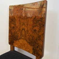 Six Art Deco Dining Chairs - Walnut Root Veneer Backrest - Styylish