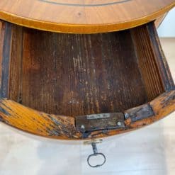 Round Biedermeier Side Table - Inside Drawer - Styylish
