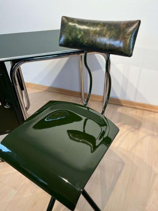 Bauhaus Metal Desk - Front of Chair Detail - Styylish