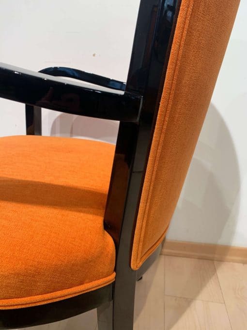 Restored Art Deco Armchairs - Black Lacquer - Styylish