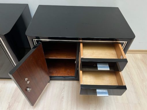 Two Art Deco Nightstands - Open Compartments - Styylish