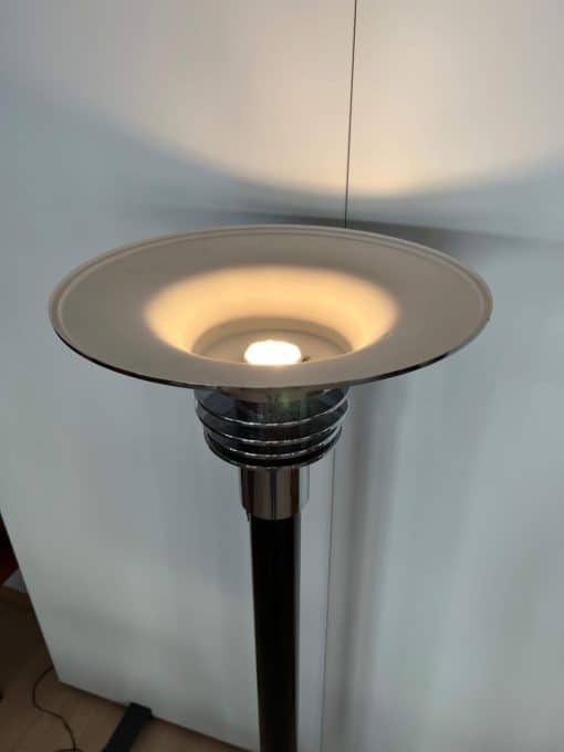 Black Art Deco Lamp - With Light On from Top - Styylish