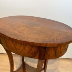 Oval Biedermeier Side Table with Drawer - Top Plate Detail - Styylish