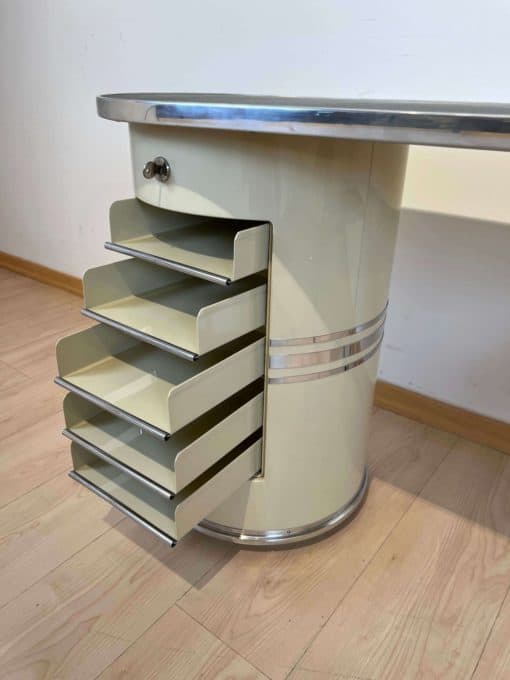 Bauhaus Desk And Stool - Drawers Open - Styylish