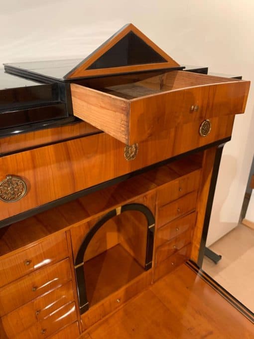 Neoclassical Biedermeier Secretary Desk - Top Drawer Opened - Styylish