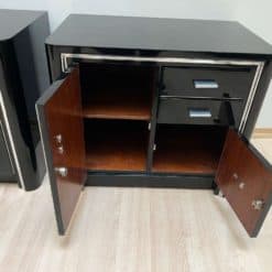 Two Art Deco Nightstands - Open Compartments Interior Detail - Styylish