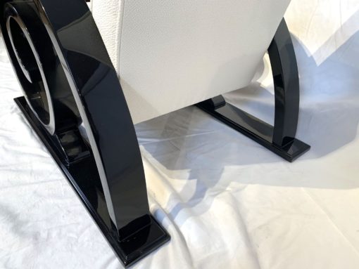 Two Club Chairs - Black Lacquer Runners - Styylish