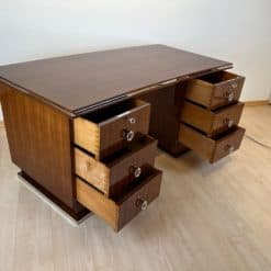 Large Art Deco Desk - All Drawers Open - Styylish