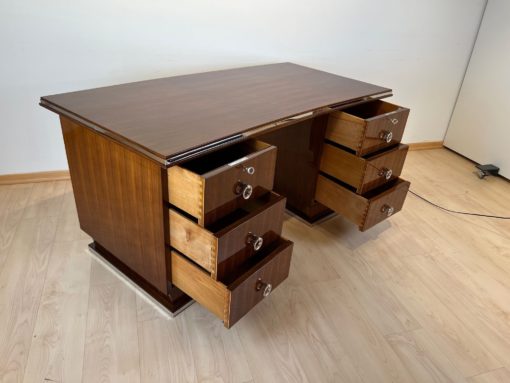 Large Art Deco Desk - All Drawers Open - Styylish