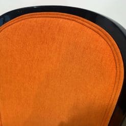 Restored Art Deco Armchairs - Orange Upholstery Backrest - Styylish