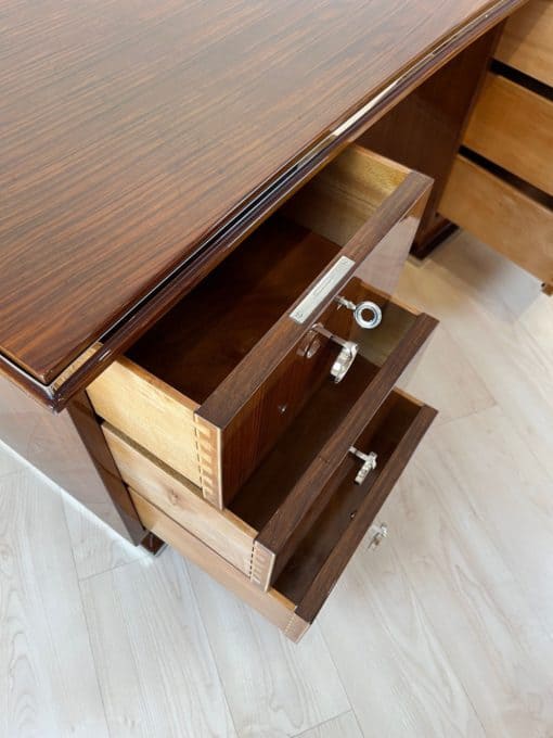 Large Art Deco Desk - Drawers Open on Left Side - Styylish