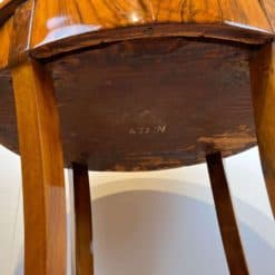 Oval Biedermeier Side Table with Drawer - Bottom Detail - Styylish