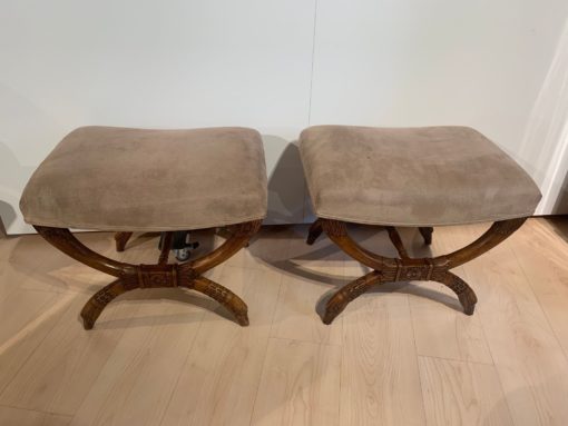 Set of Two Antique Stools - Next to Each Other - Styylish
