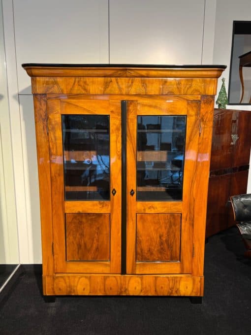 Biedermeier Bookcase with Walnut Veneer - Full Profile - Styylish