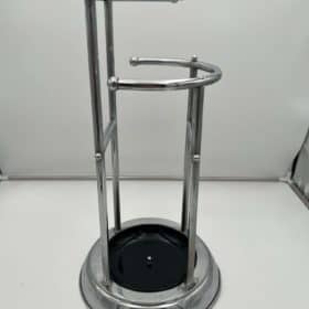 Art Deco Umbrella Stand, Chromed and Lacquered Metal, France circa 1930