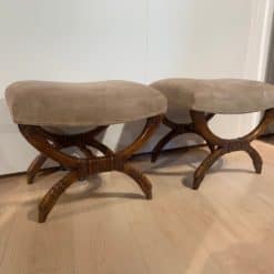 Set of Two Antique Stools - Next to Each Other Angled - Styylish