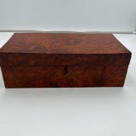 Spacious Neoclassical Biedermeier Box, Walnut Root Wood, France circa 1820