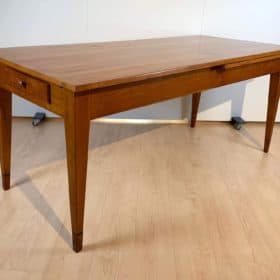 Neoclassical Expandable Dining Table, Solid Cherry, Chestnut, France circa 1820