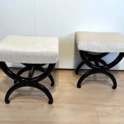 Pair of Antique Stools - Front and Back Perspective - Styylish