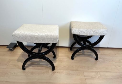 Pair of Antique Stools - Front and Back Perspective - Styylish