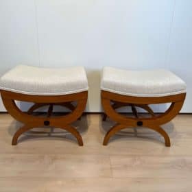 Pair of Large Tabourets, Beech wood, France circa 1860